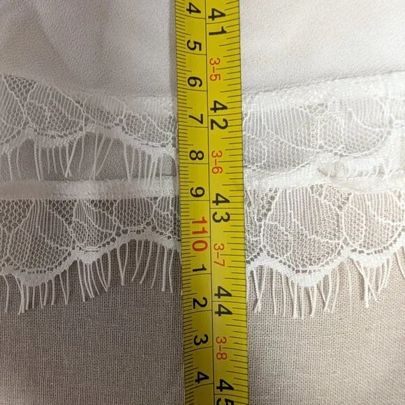 Dress The Population Corey Dress Size XXL White Cap Sleeve V Neck Eyelash Hem - Picture 9 of 12